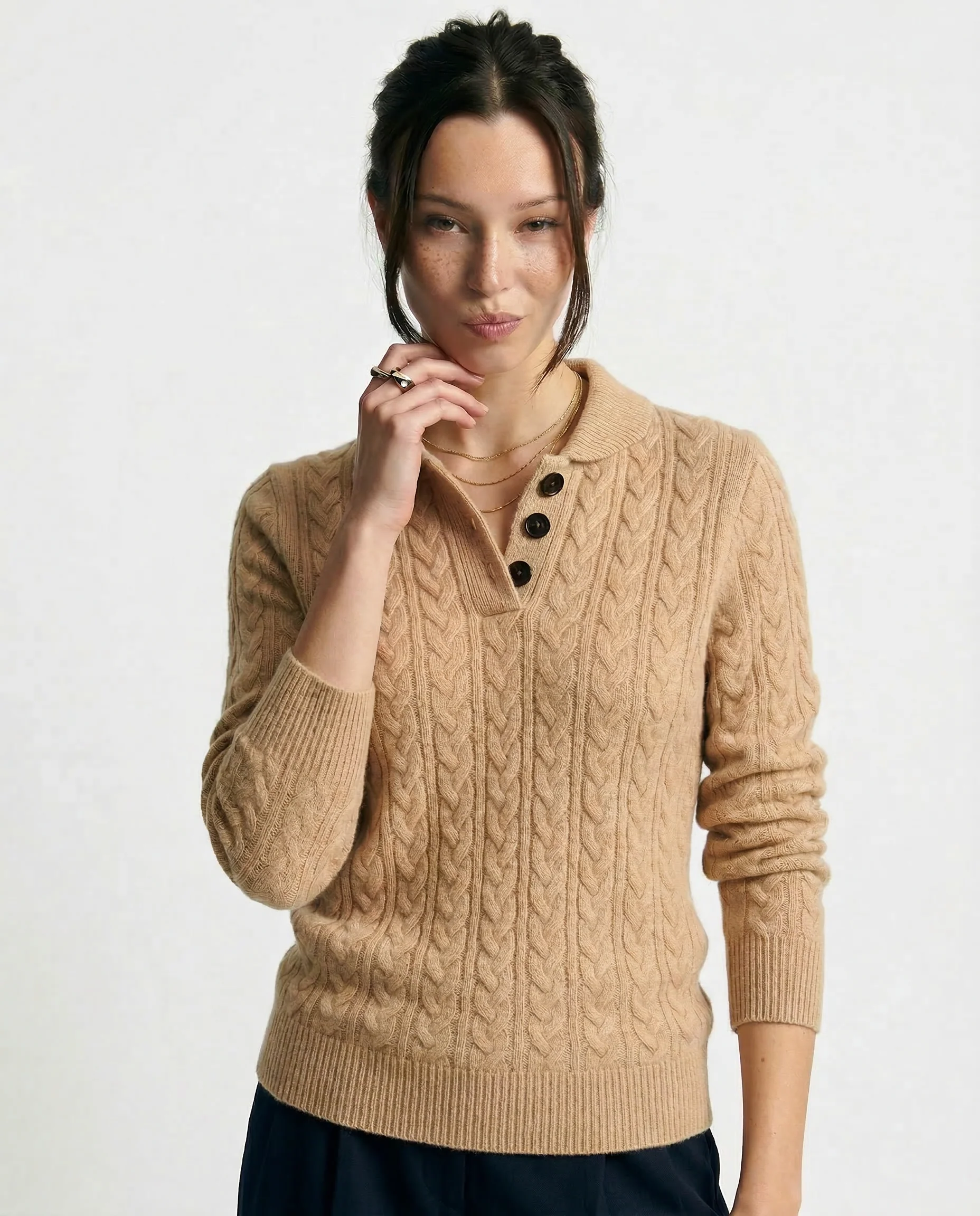 Arden Button-Up Cashmere Sweater - Image 11