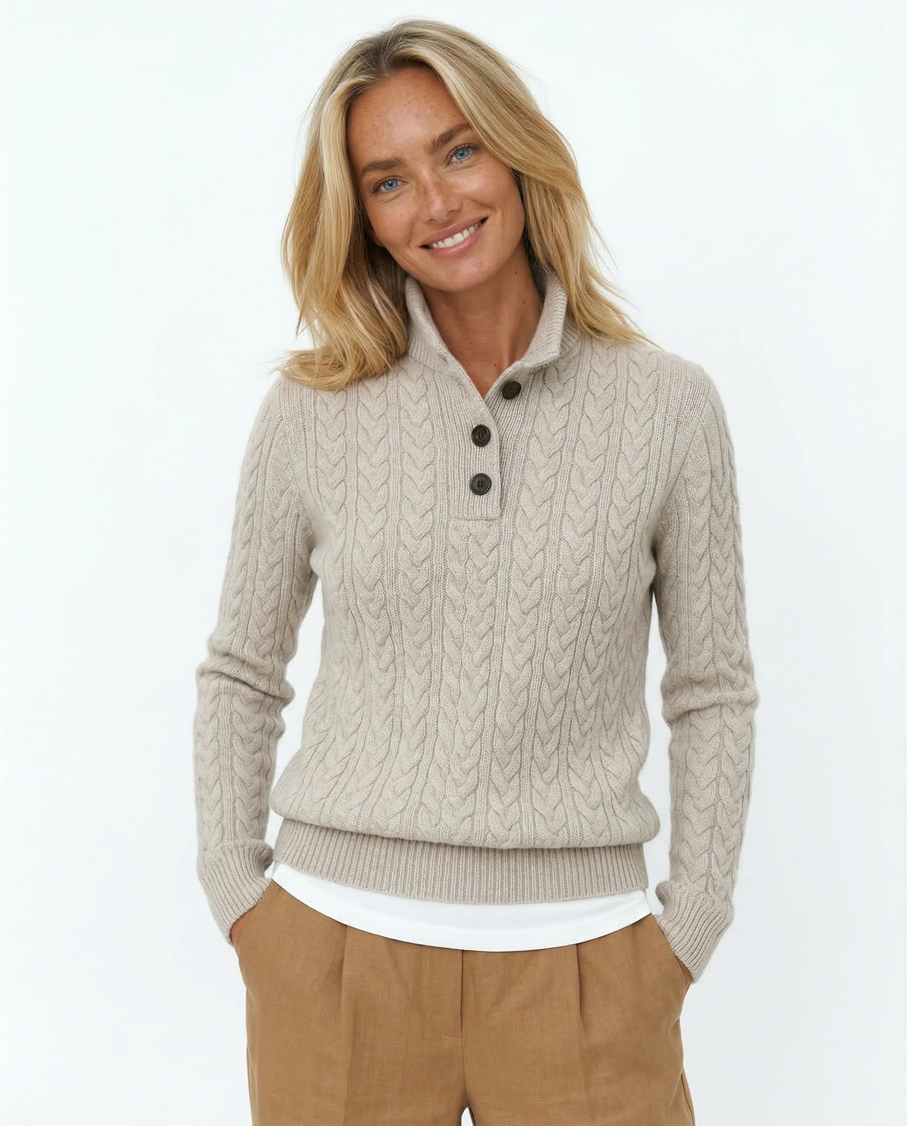 Arden Button-Up Cashmere Sweater - Image 13