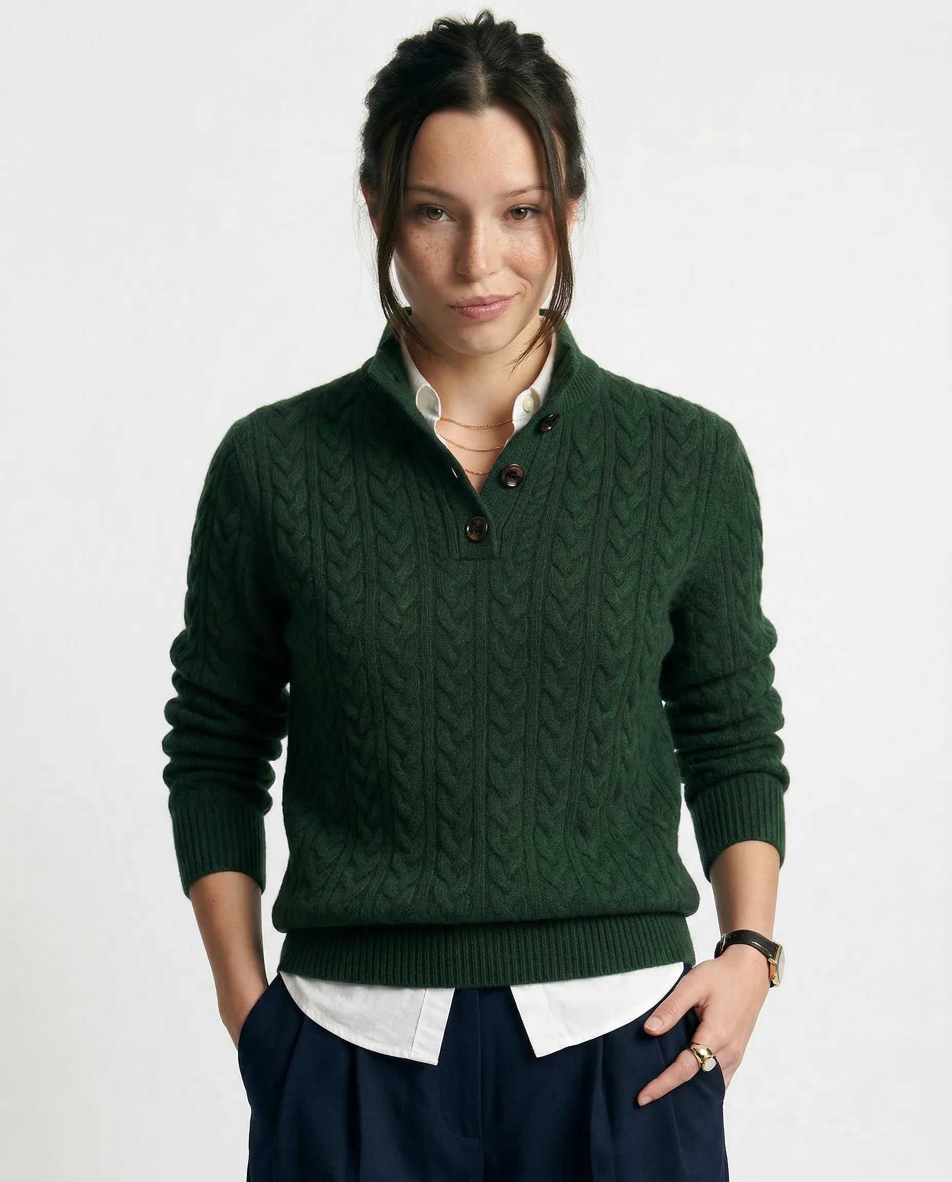 Arden Button-Up Cashmere Sweater - Image 6