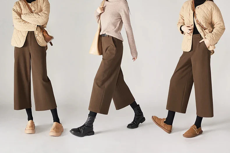 Autumn Woolen Wide Leg Pants - Image 12