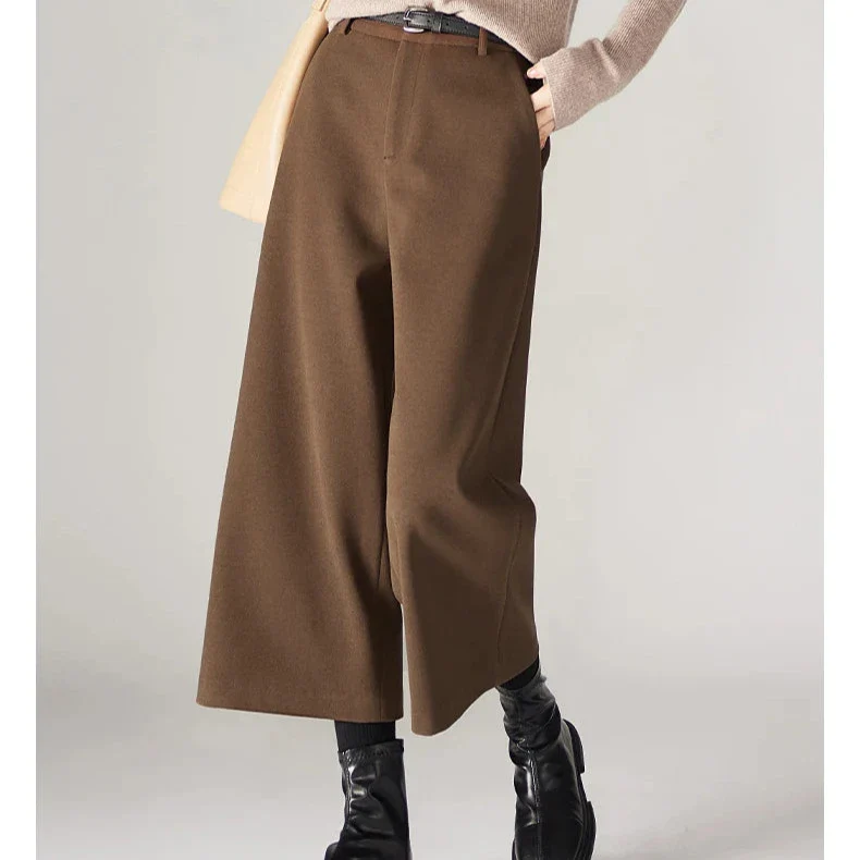 Autumn Woolen Wide Leg Pants - Image 4