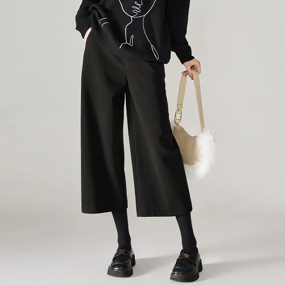 Autumn Woolen Wide Leg Pants - Image 5