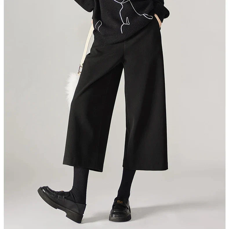 Autumn Woolen Wide Leg Pants - Image 6