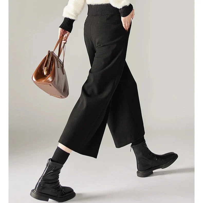 Autumn Woolen Wide Leg Pants - Image 7