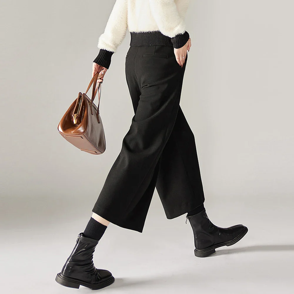Autumn Woolen Wide Leg Pants - Image 8