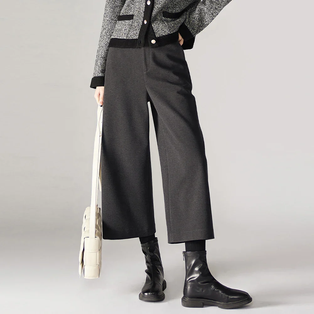 Autumn Woolen Wide Leg Pants - Image 9