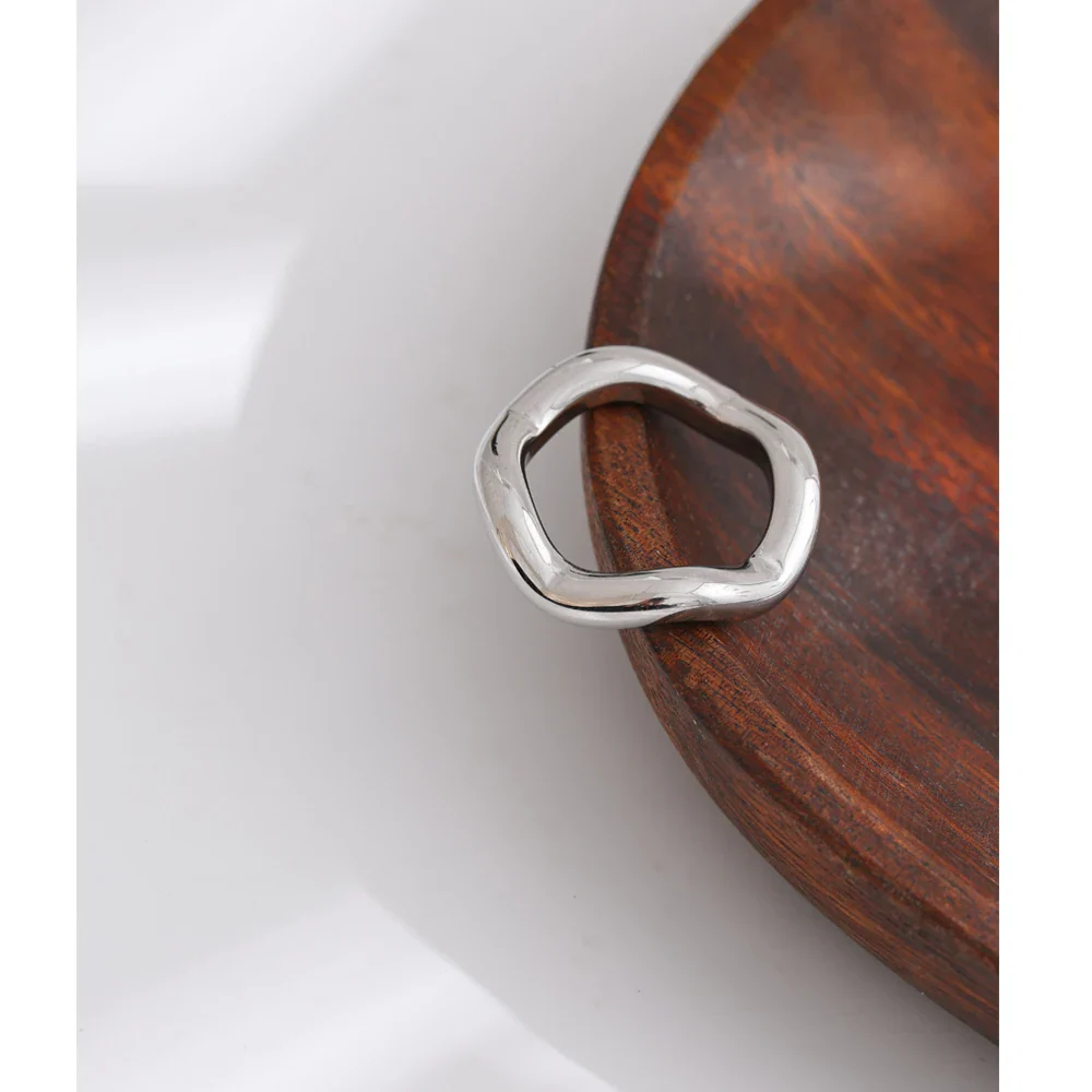 Avelyn Glossy Gold Stainless Steel Ring - Image 7