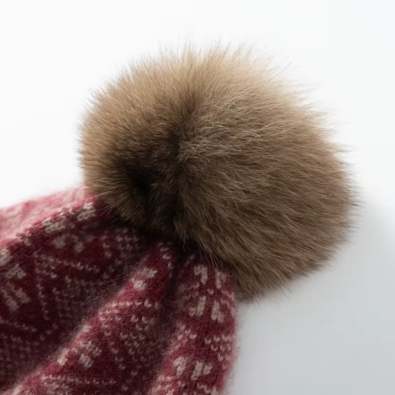 Fair Isle Cashmere Pom Beanie - Image 11
