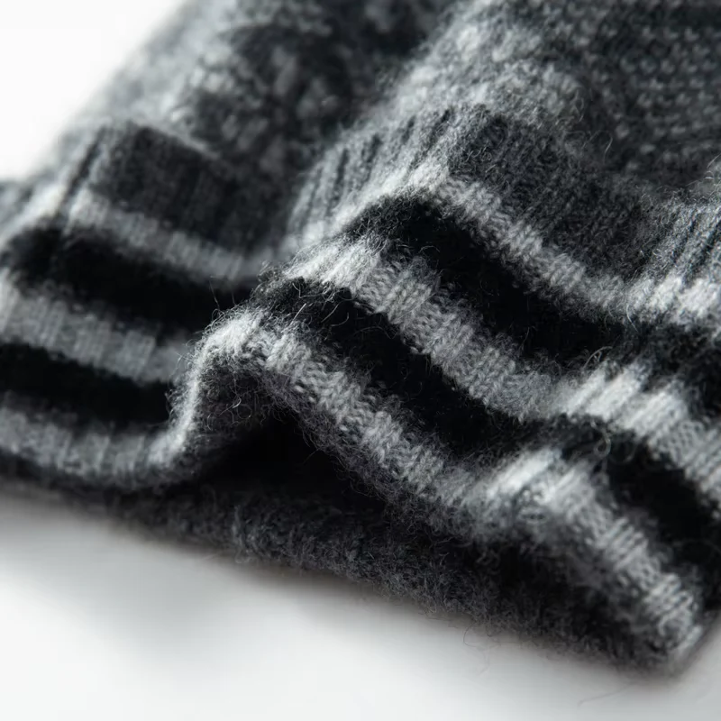 Fair Isle Cashmere Pom Beanie - Image 4