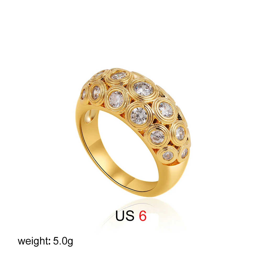 Belliza Women’s Gold Wedding Band Cubic Zirconia Ring - Image 9
