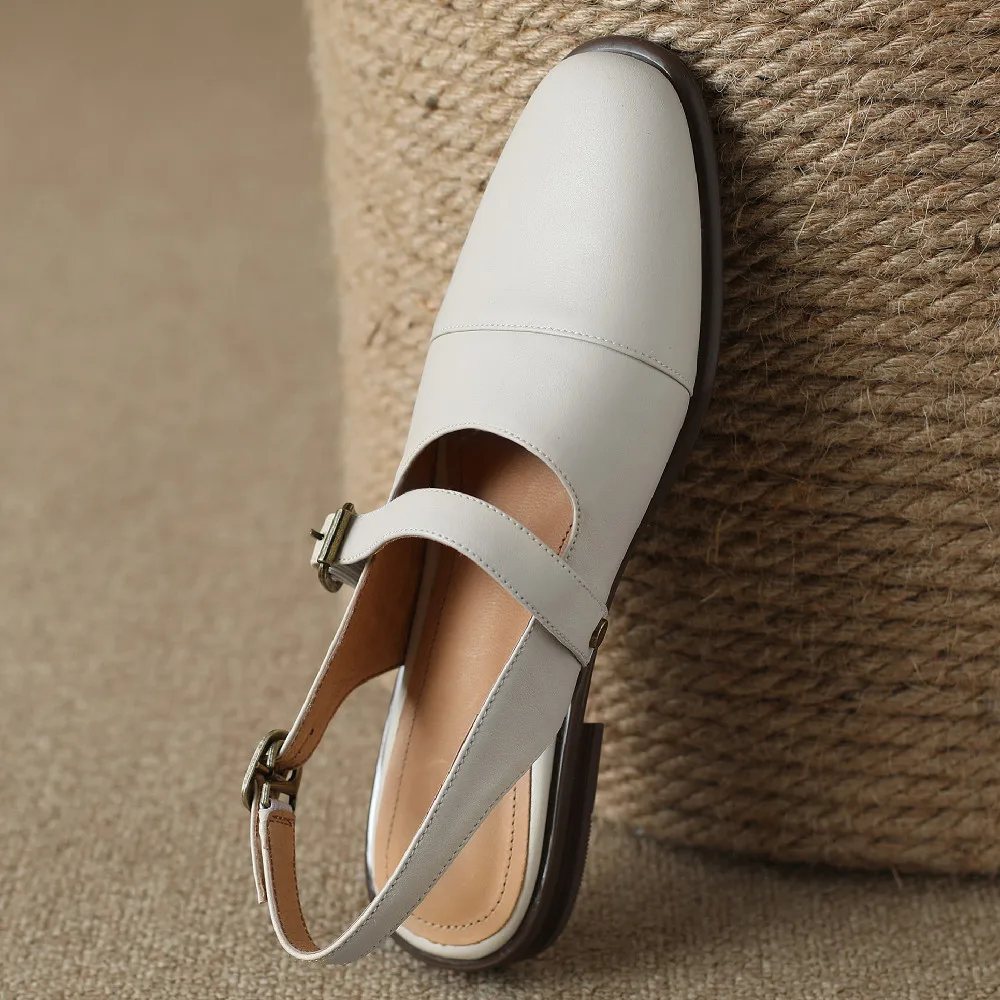 Biarritz Leather Slingback Flat Sandals - Image 2