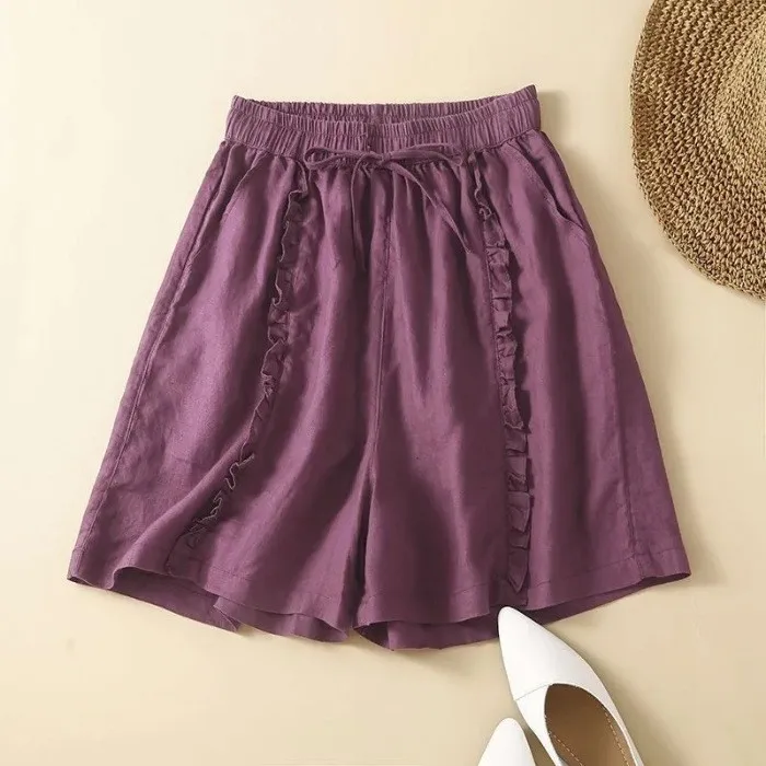 Brynn Linen Ruffle Shorts - Image 7