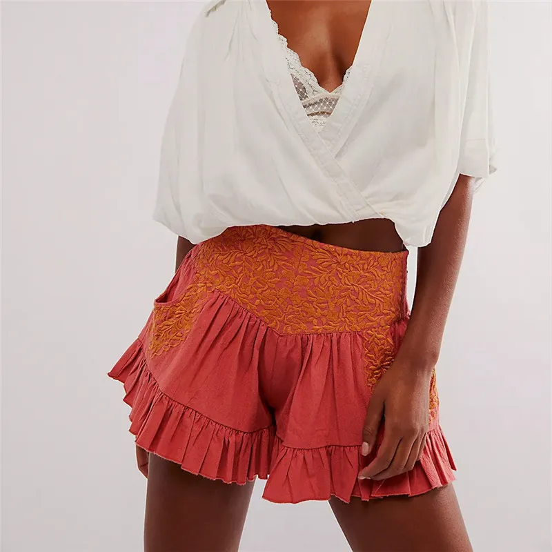 Calida Embroidered Ruffle Pocket Shorts - Image 12