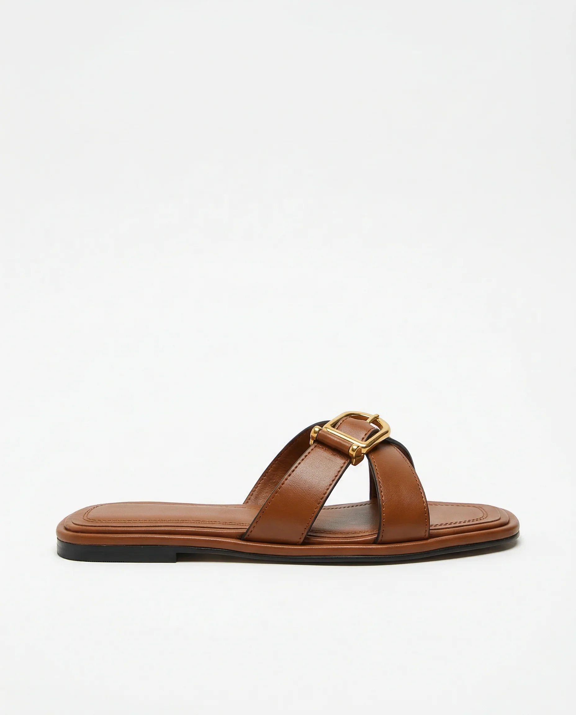 Calvi Italian Leather Cutout Slide Sandal - Image 2