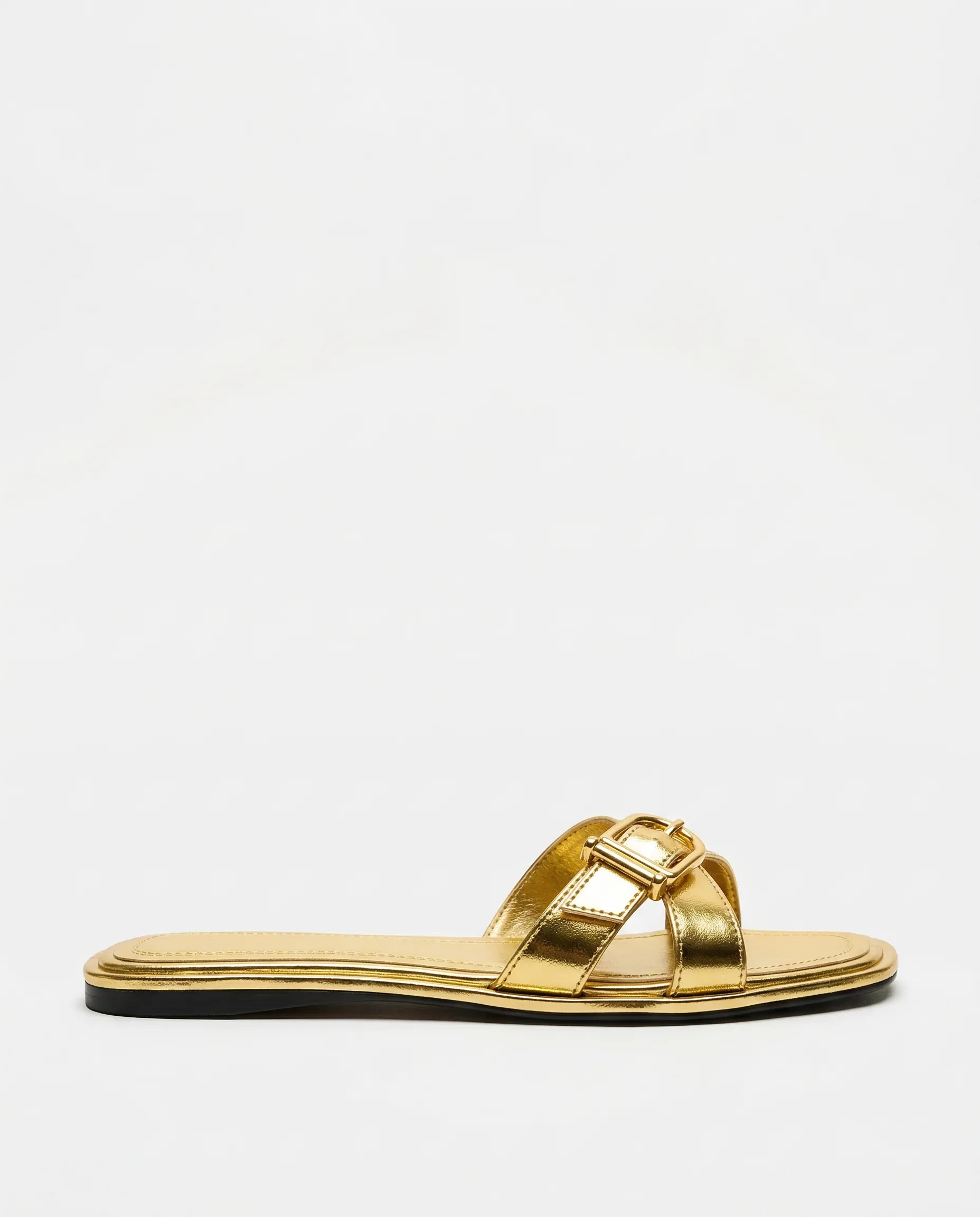 Calvi Italian Leather Cutout Slide Sandal - Image 4