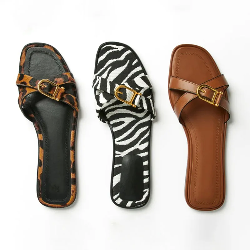 Calvi Italian Leather Cutout Slide Sandal - Image 5