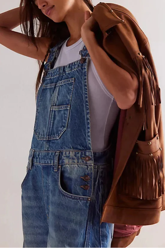 Calvia Wide-Leg Denim Overalls - Image 10