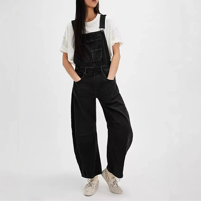 Calvia Wide-Leg Denim Overalls - Image 2