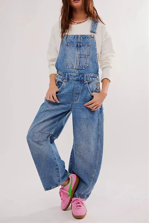 Calvia Wide-Leg Denim Overalls - Image 5