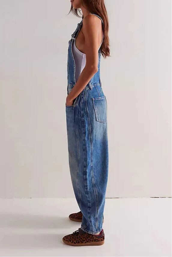 Calvia Wide-Leg Denim Overalls - Image 6