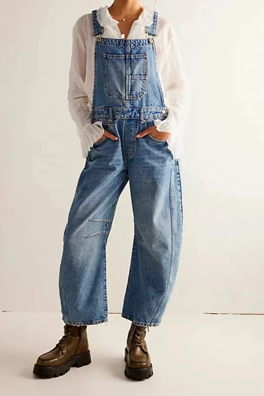 Calvia Wide-Leg Denim Overalls - Image 7
