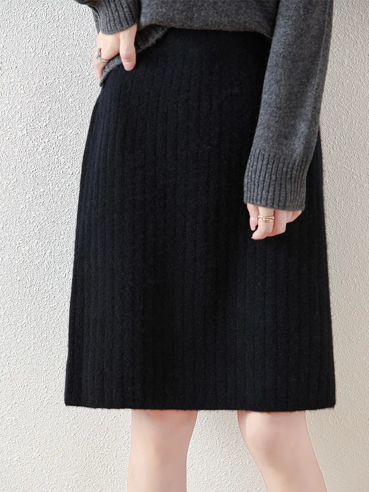Camilla Merino Wool Midi Skirt - Image 11