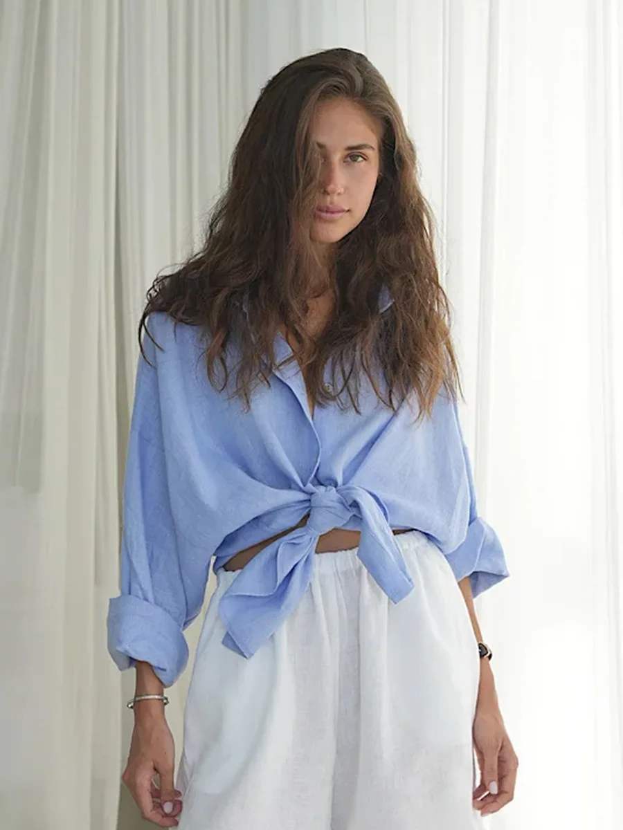 Capri Cotton Relaxed Shirt - Image 15