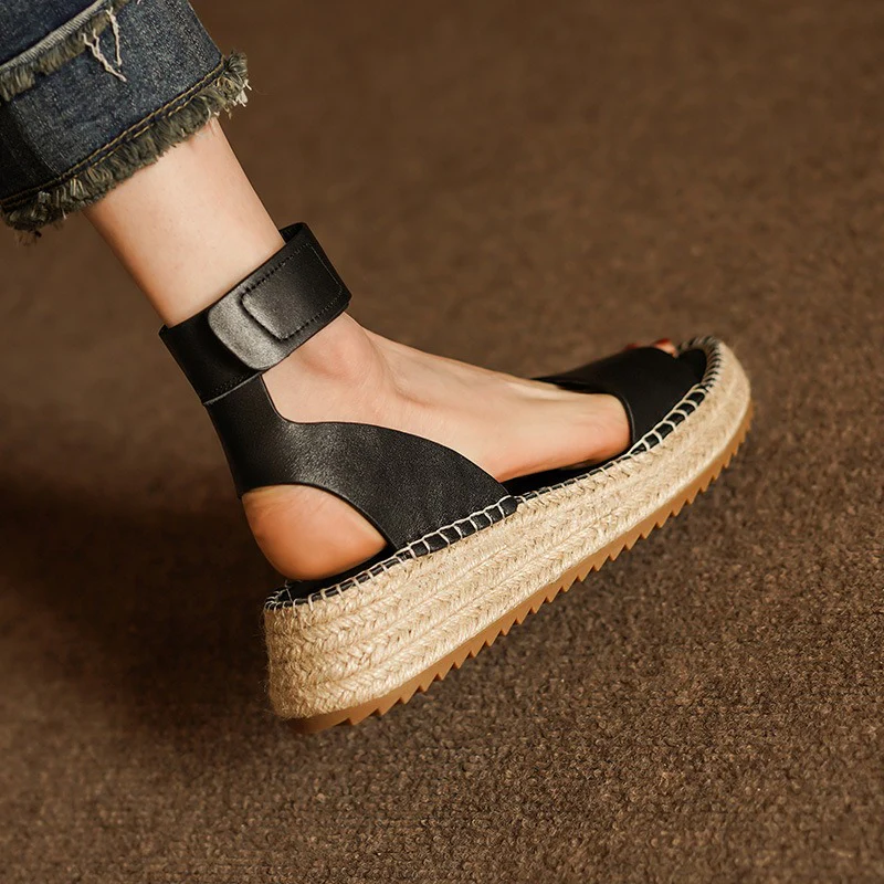 Classic Women's Leather Strap Sandals - Image 20