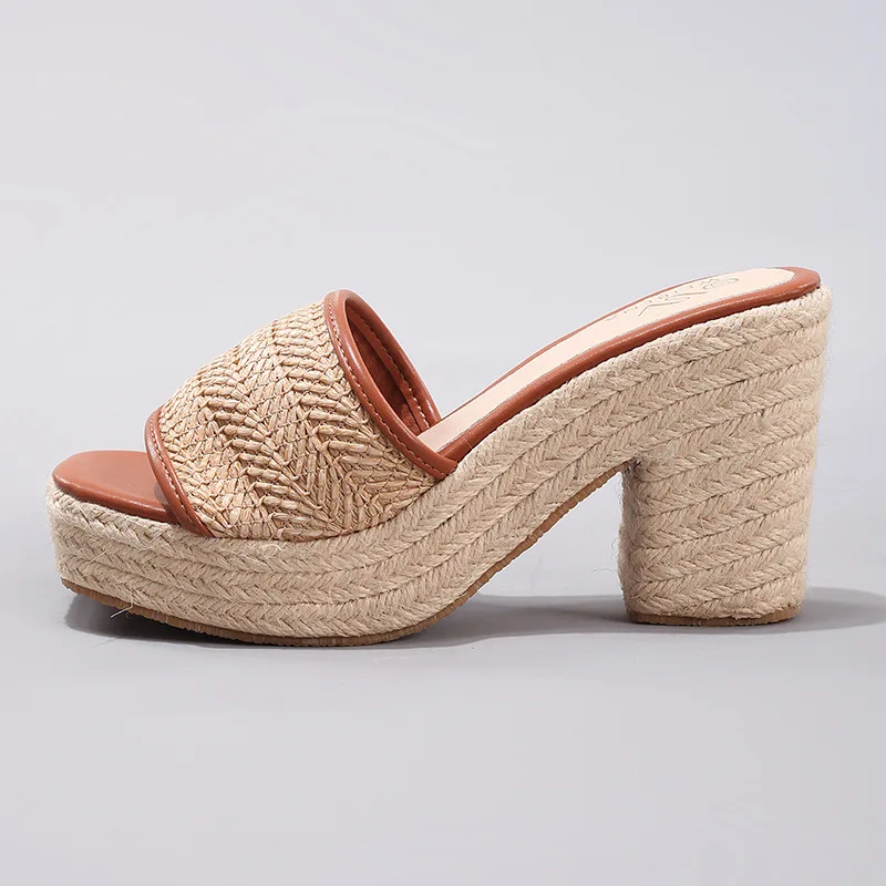 Célie Natural Woven Heels - Image 17