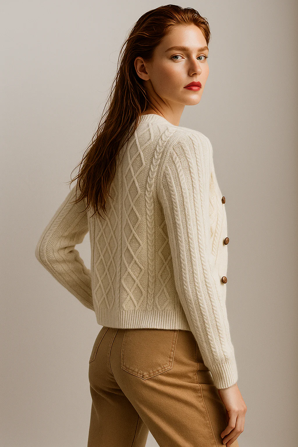 Claire Cable Knit Cardigan - Image 15