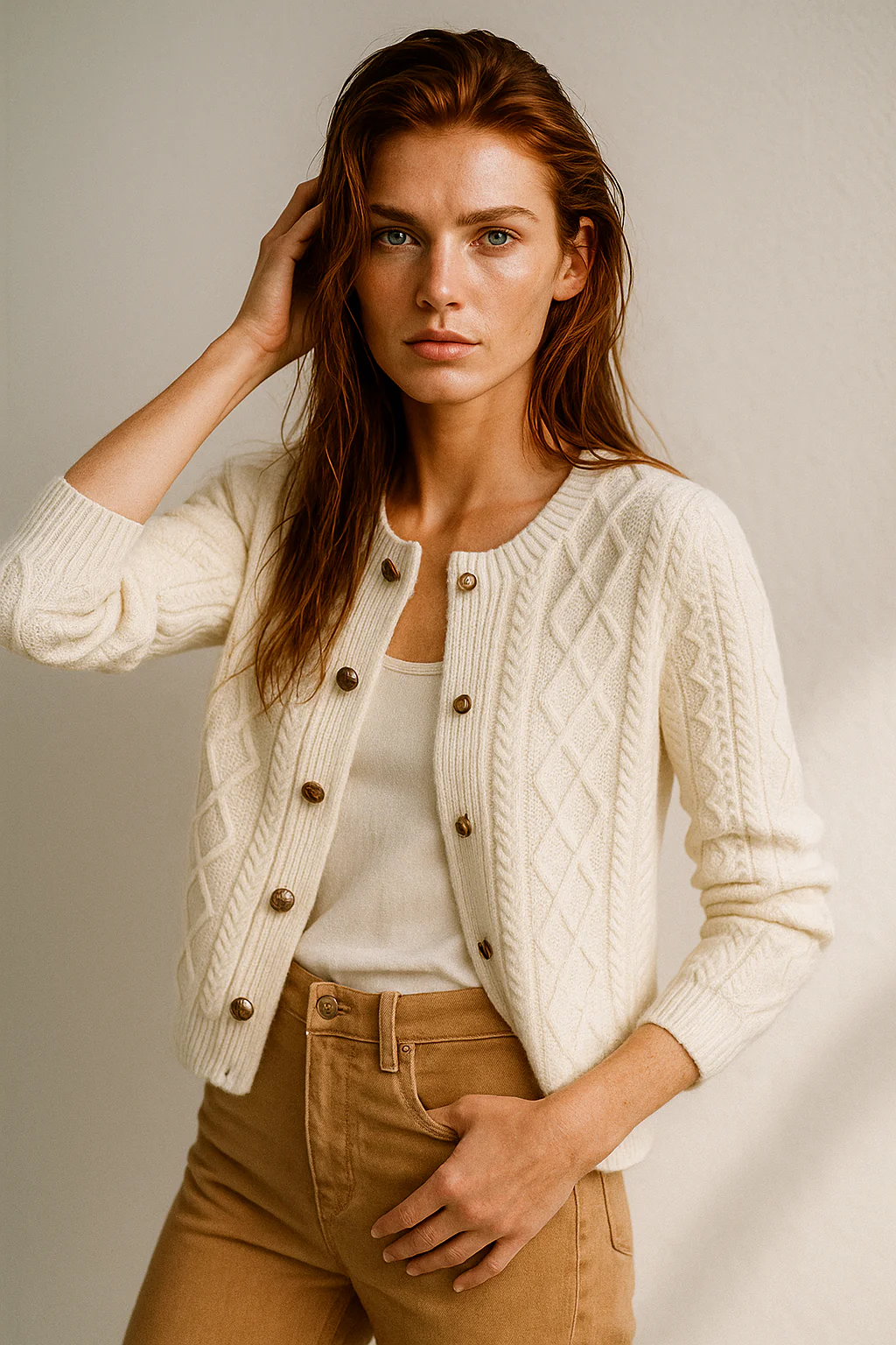 Claire Cable Knit Cardigan - Image 20
