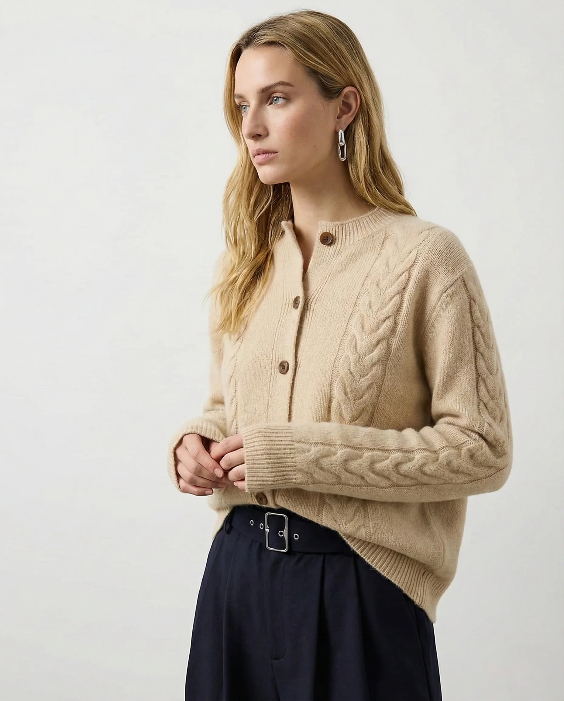 Madeline Cable-Knit Cashmere Cardigan - Image 11