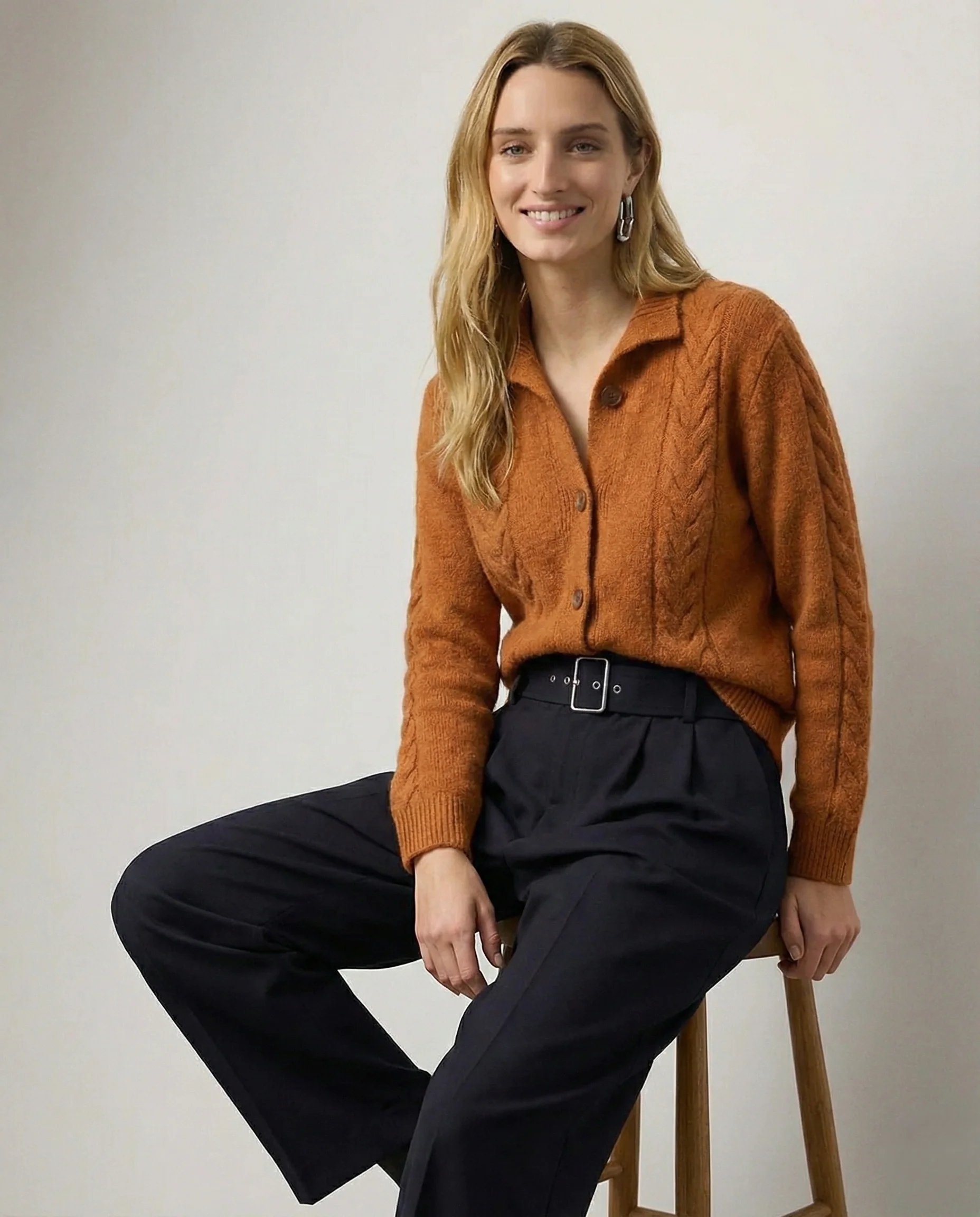 Madeline Cable-Knit Cashmere Cardigan - Image 3