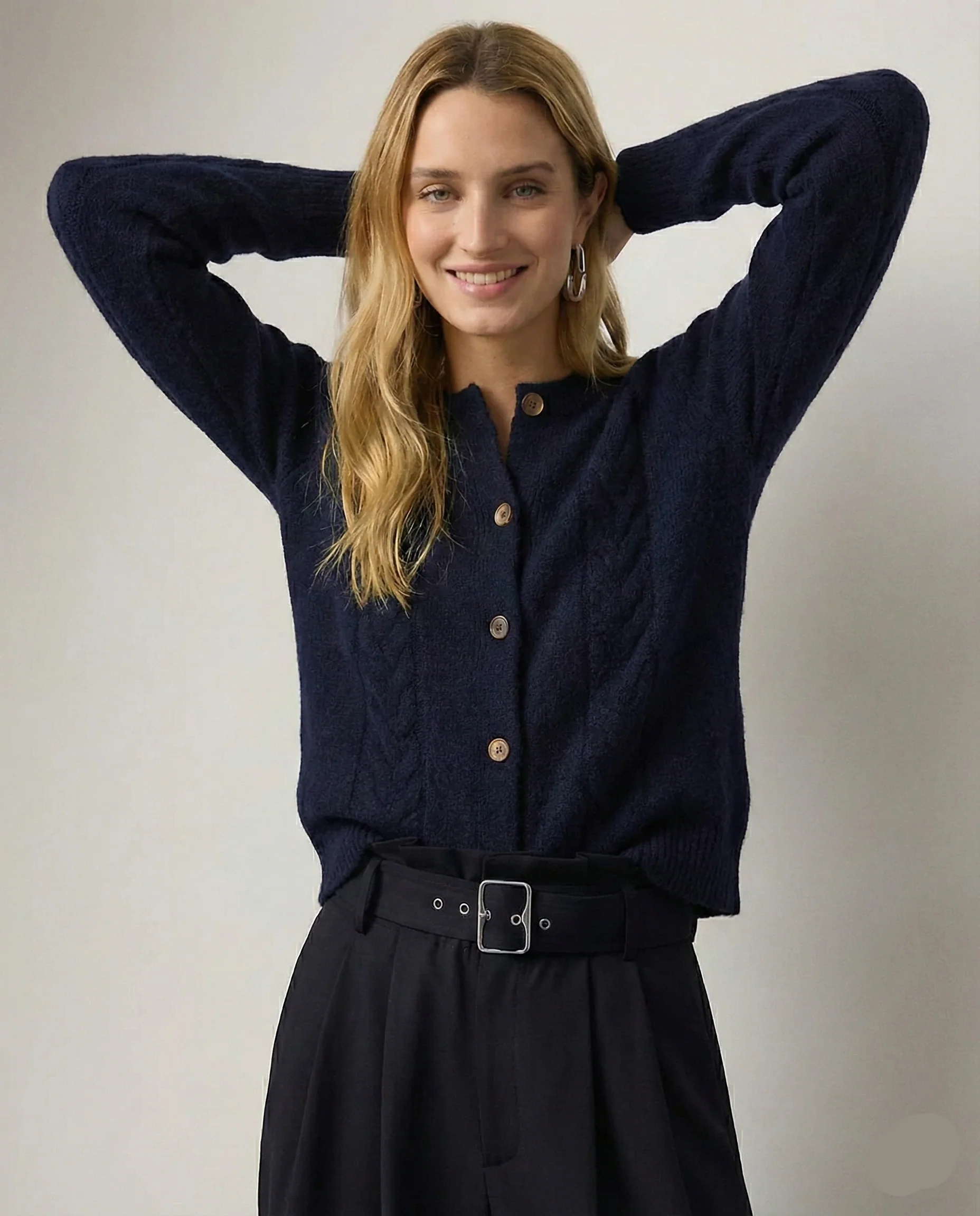 Madeline Cable-Knit Cashmere Cardigan - Image 4