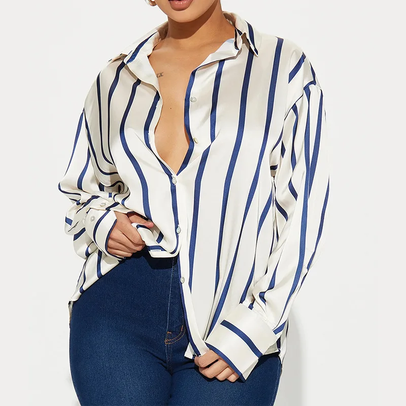 Delaney Satin Stripe Shirt - Image 10