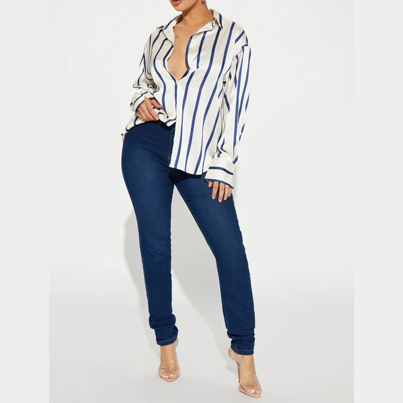 Delaney Satin Stripe Shirt - Image 12