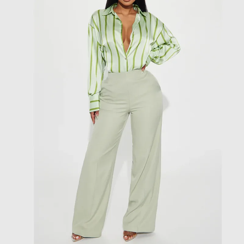 Delaney Satin Stripe Shirt - Image 15