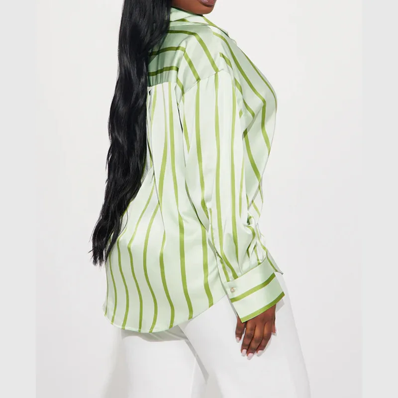 Delaney Satin Stripe Shirt - Image 17
