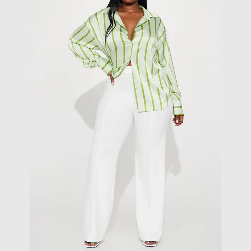 Delaney Satin Stripe Shirt - Image 18