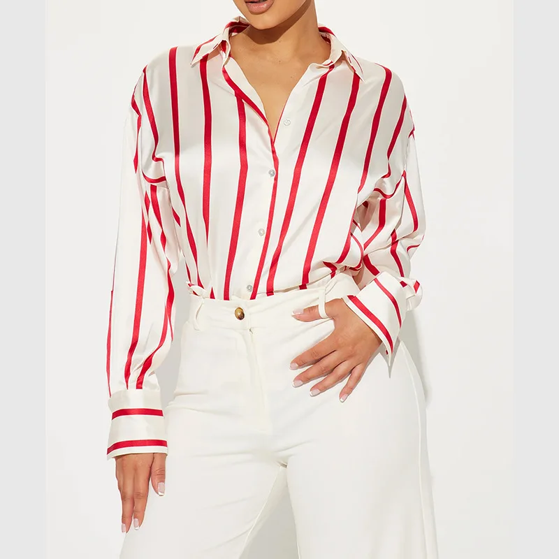 Delaney Satin Stripe Shirt - Image 19