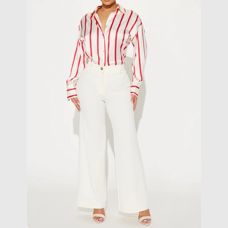 Delaney Satin Stripe Shirt - Image 21