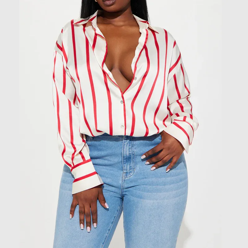 Delaney Satin Stripe Shirt - Image 22