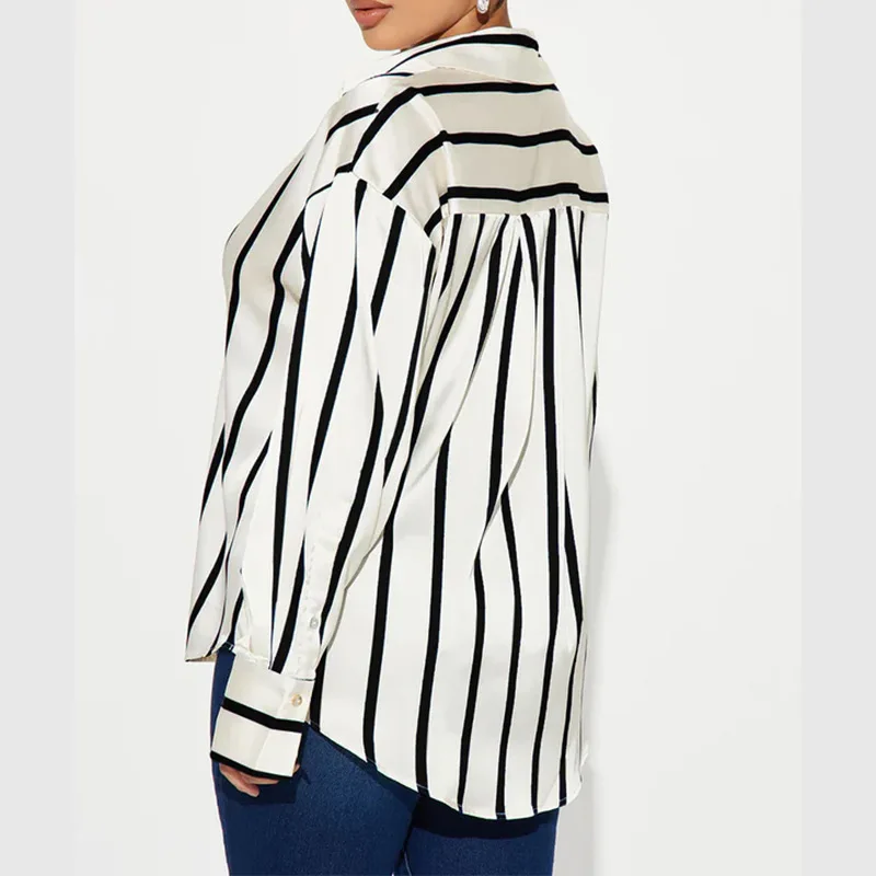 Delaney Satin Stripe Shirt - Image 26