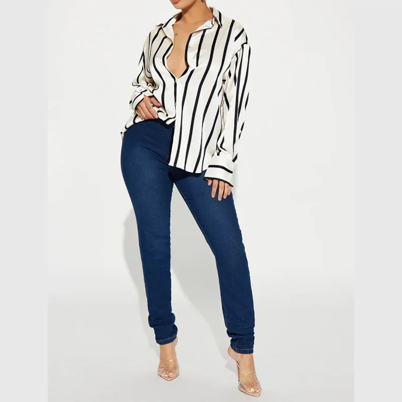 Delaney Satin Stripe Shirt - Image 27