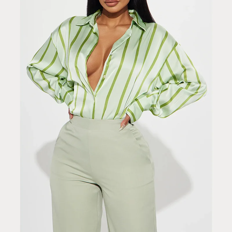 Delaney Satin Stripe Shirt - Image 29