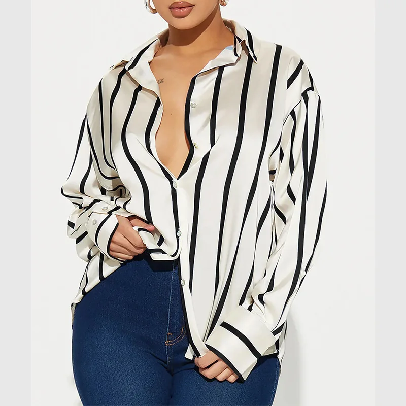 Delaney Satin Stripe Shirt - Image 31