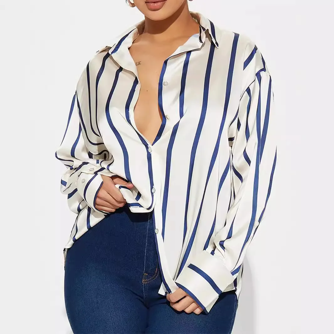 Delaney Satin Stripe Shirt - Image 5