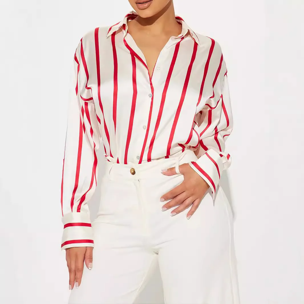 Delaney Satin Stripe Shirt - Image 6