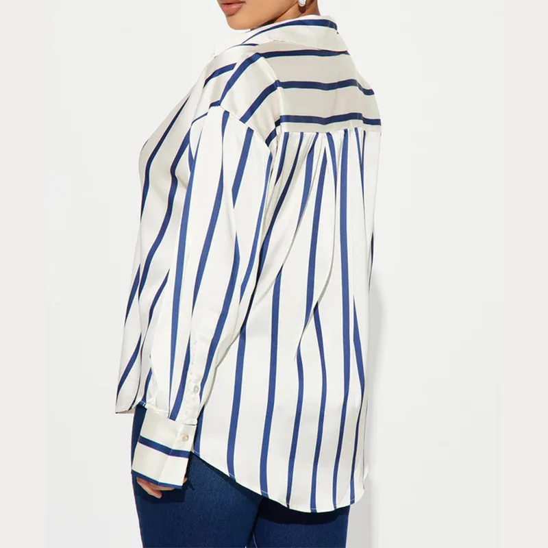 Delaney Satin Stripe Shirt - Image 7