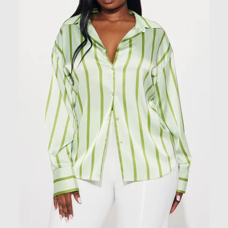 Delaney Satin Stripe Shirt - Image 8